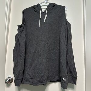 NOLA PLUS SIZE CUT-OUT SHOULDER HOODED SWEATER